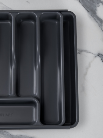 Раздвижной лоток для столовых приборов ST VANPLAST 36 х 30,3-52,5 х 5,5 см